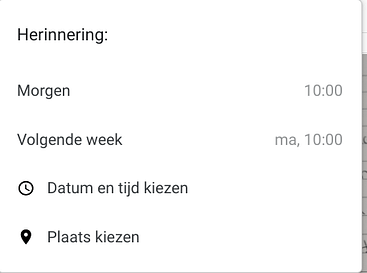herinnering instellen voor tijd of plaats-min herinnering instellen voor tijd of plaats-min