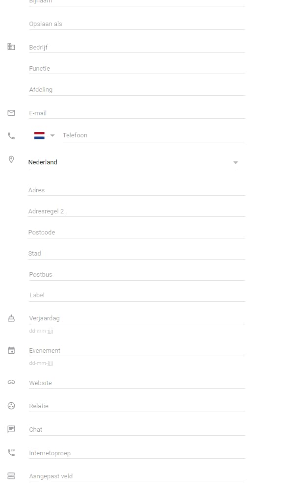 meer gegevens in contacten toevoegen meer gegevens in contacten toevoegen