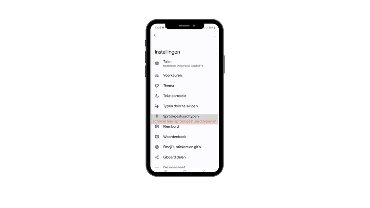 schakel spraakgestuurd typen in Gboard schakel spraakgestuurd typen in Gboard