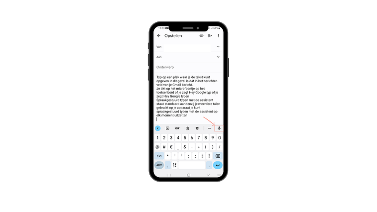 Tik op microfoontje of zeg hey Google Tik op microfoontje of zeg hey Google