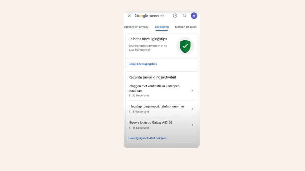 scroll naar rechts tab beveiliging scroll naar rechts tab beveiliging