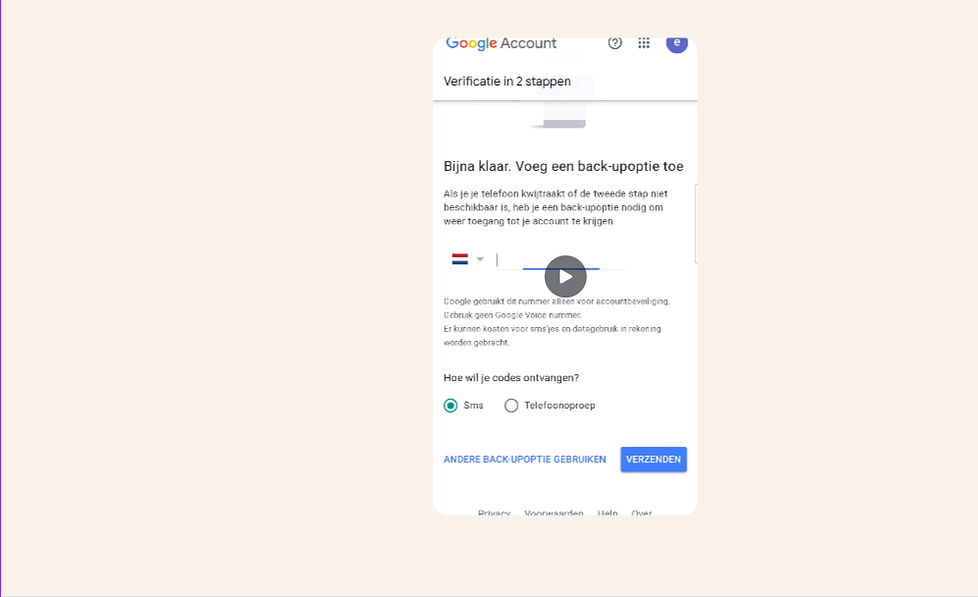 kies backupoptie kies backupoptie